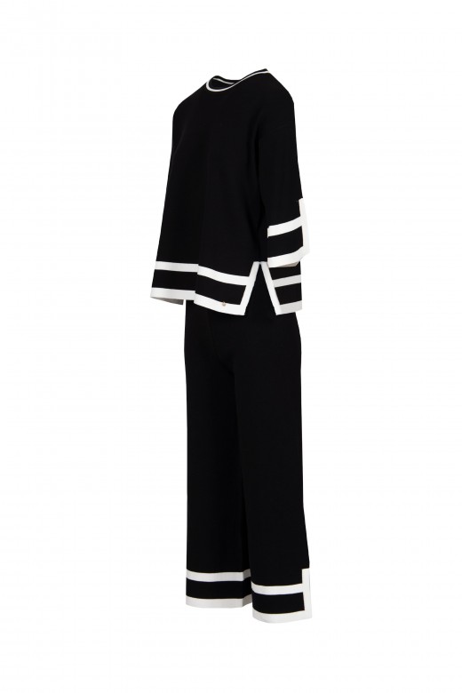 Conjunto de jersey con abertura lateral de malla geométrica Conjunto de jersey con abertura lateral de malla geométrica