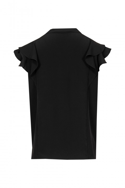 V-blouse with frill.