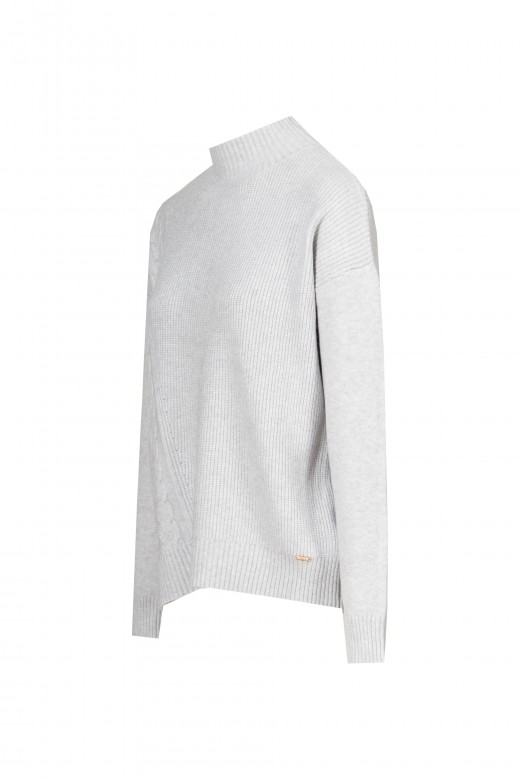 Asymmetrical half-neck sweater