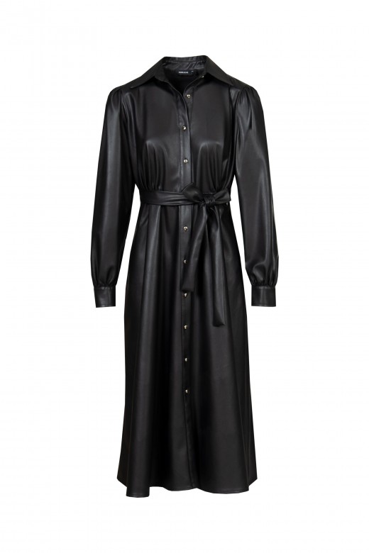 Midi dress in leatherette