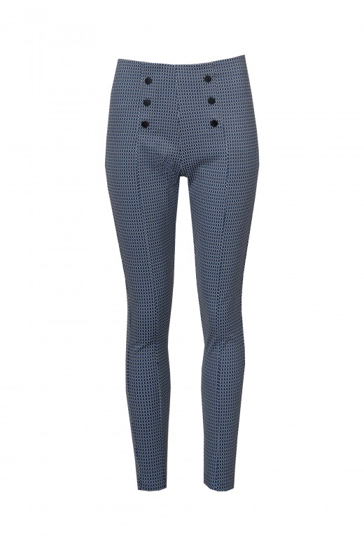 Patterned leggings with buttons