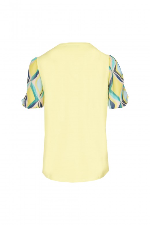 T-shirt with fabric sleeves