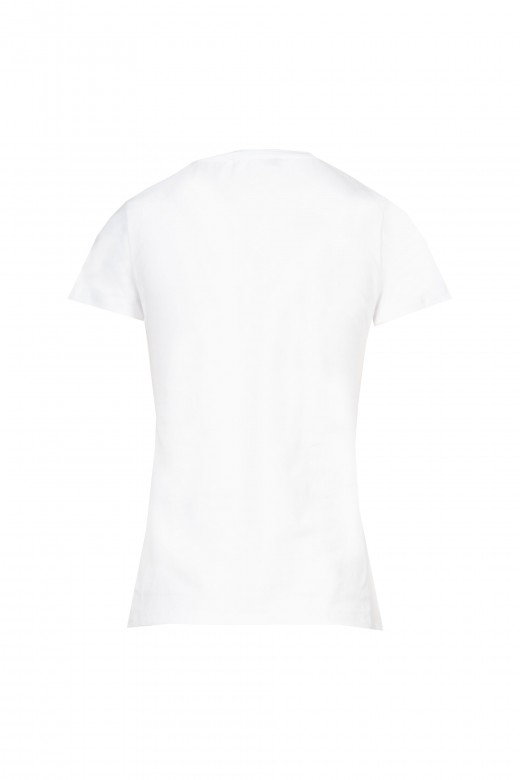 Printed tulle cotton t-shirt