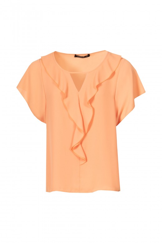 Cut-out tunic with ruffles