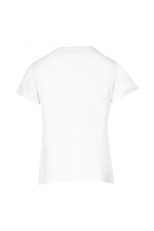 T-shirt de algodão estampado strass