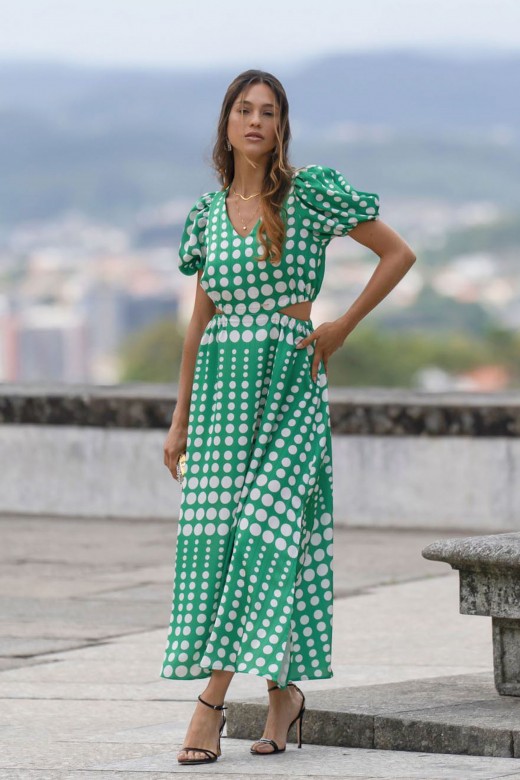 Long cut-out patterned dress