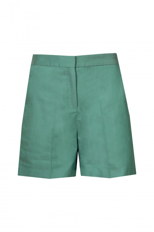 Twill shorts with custom elastic waistband