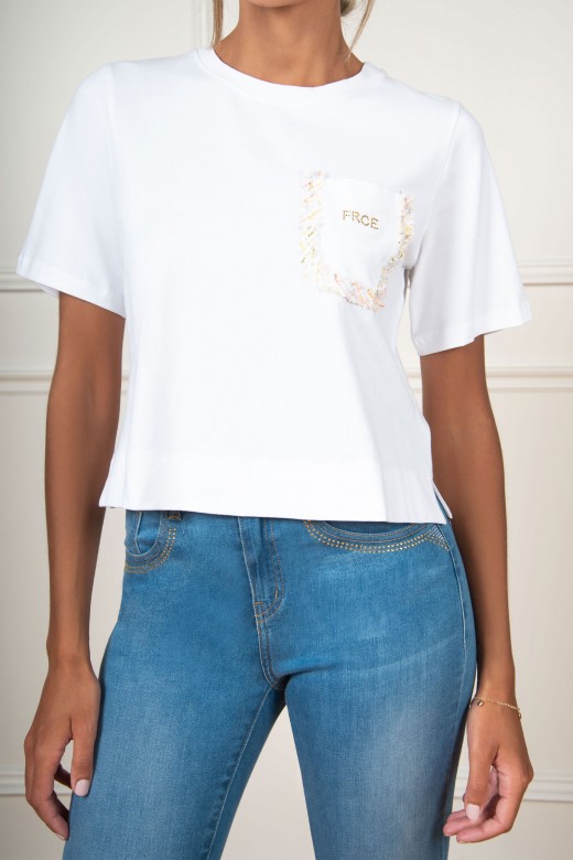 Tee-shirt en coton avec poche Tee-shirt en coton avec poche