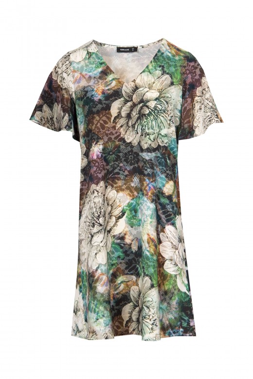 Short flowy floral pattern dress