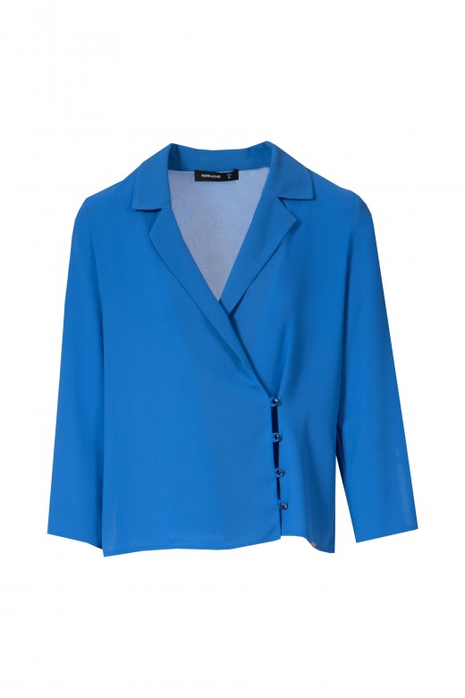 Asymmetrical flowy jacket blouse