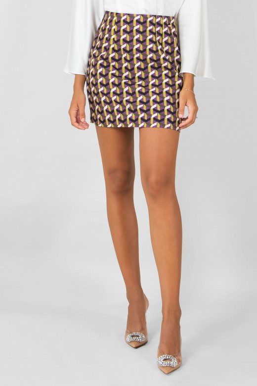 A-line skirt geometric pattern