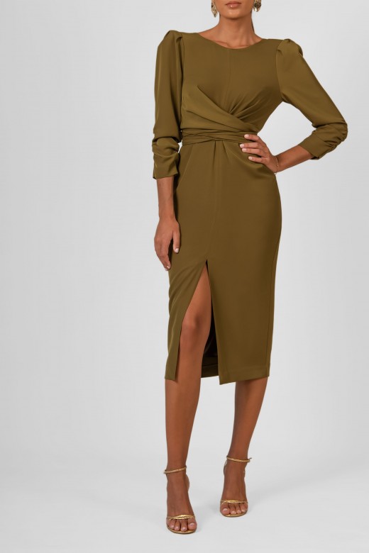 Fitted crossover dress