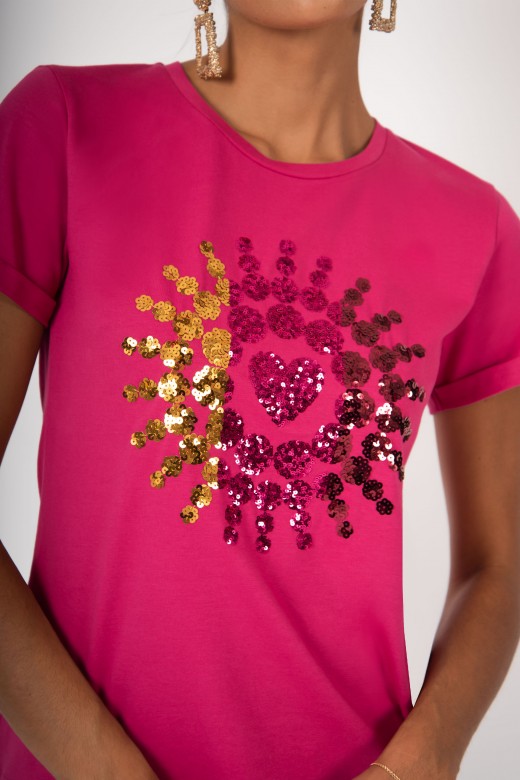 Heart sequins t-shirt
