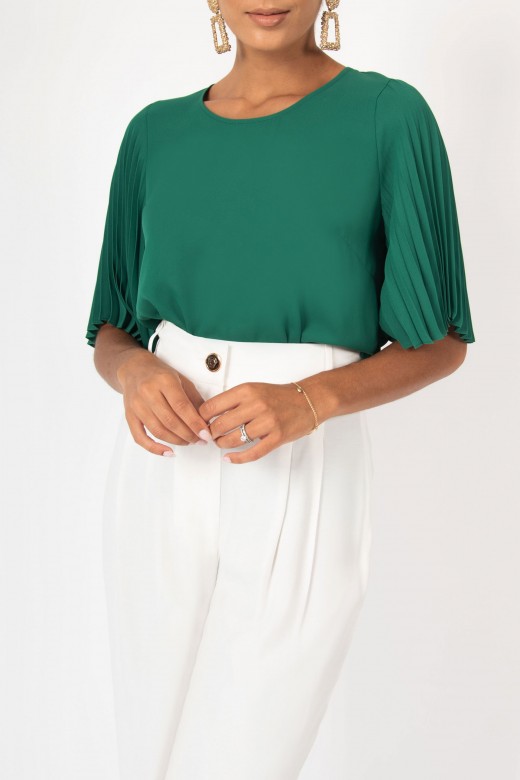 Oversize tunic with pleated sleeves