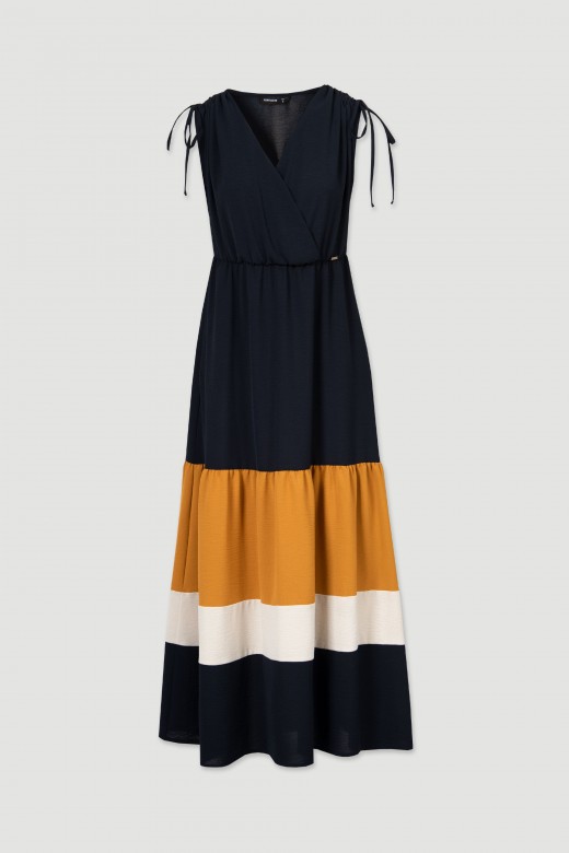Long flowy dress with stripes