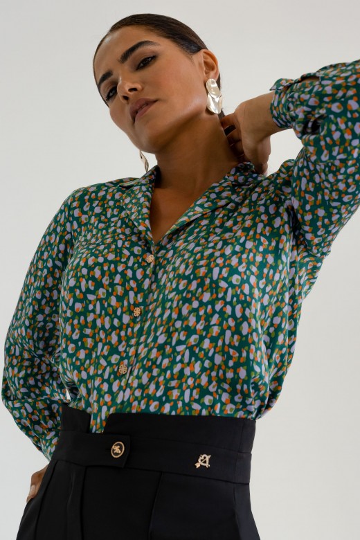 Patterned cropped blusa