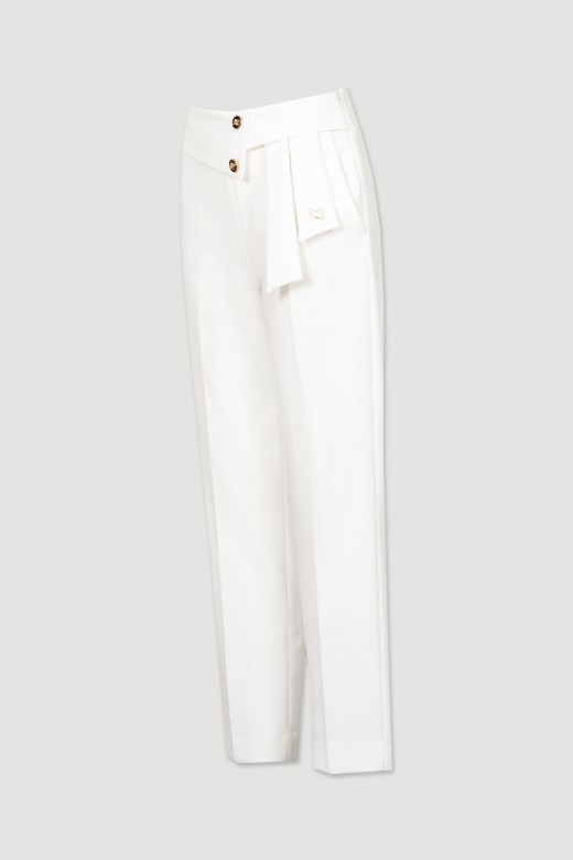 Classic pants overlapping strip with buttons