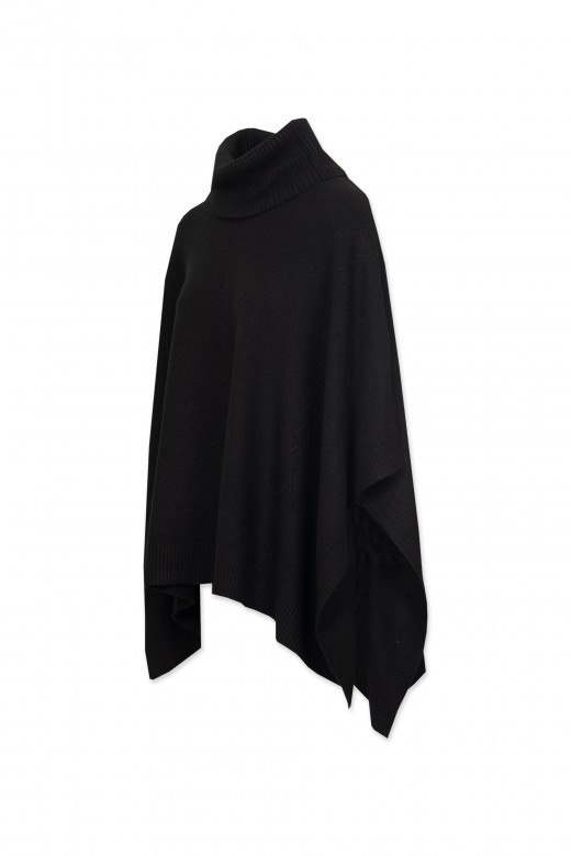 Knit cape with reliefs