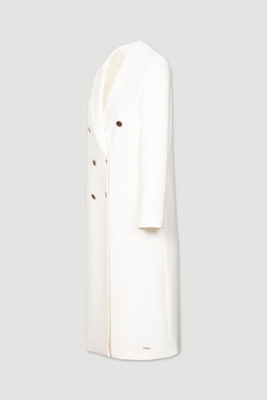 Double-breasted coat with buttons