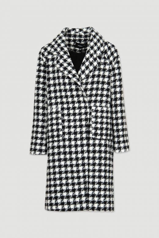 Checkered pattern coat
