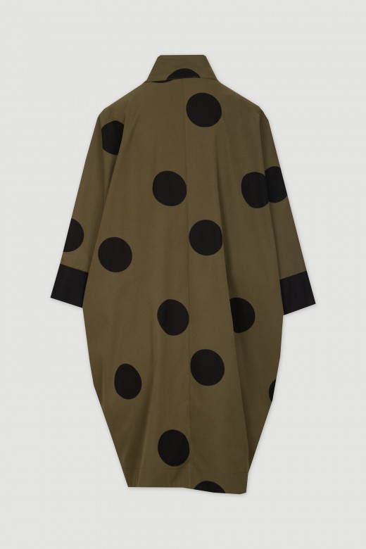 Oversize ball-patterned raincoat