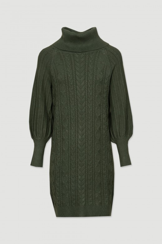 Knit dress with reliefs