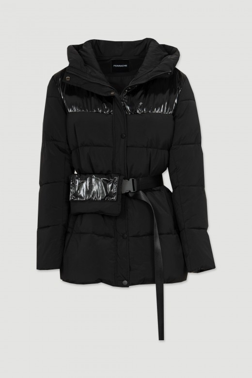 Combined padded jacket with hood