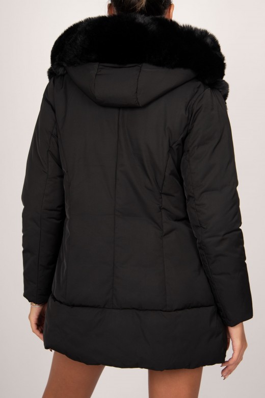 Combined padded parka with hood