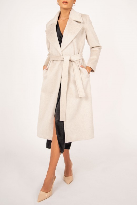 Crossover coat with belt
