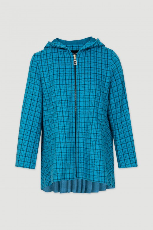 Square pattern pleated back oversized jacket Square pattern pleated back oversized jacket