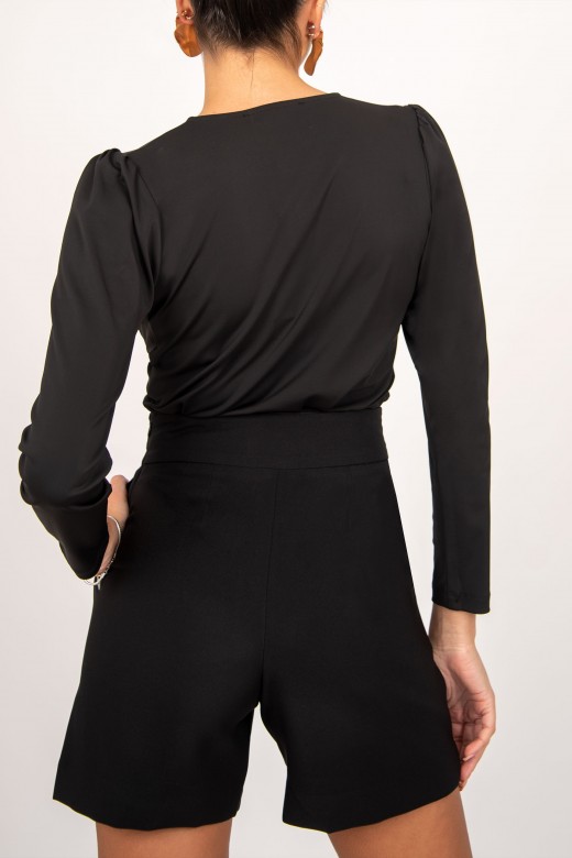 Crossed blouse elastic waist