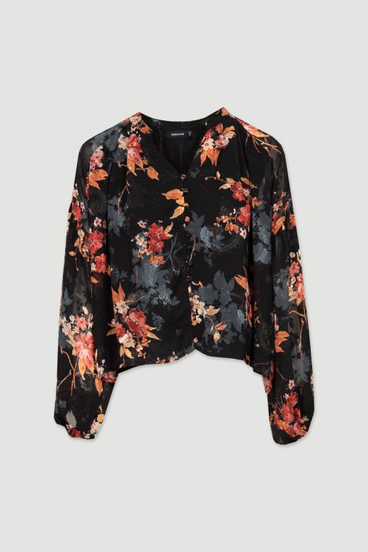 Flowy floral pattern blouse