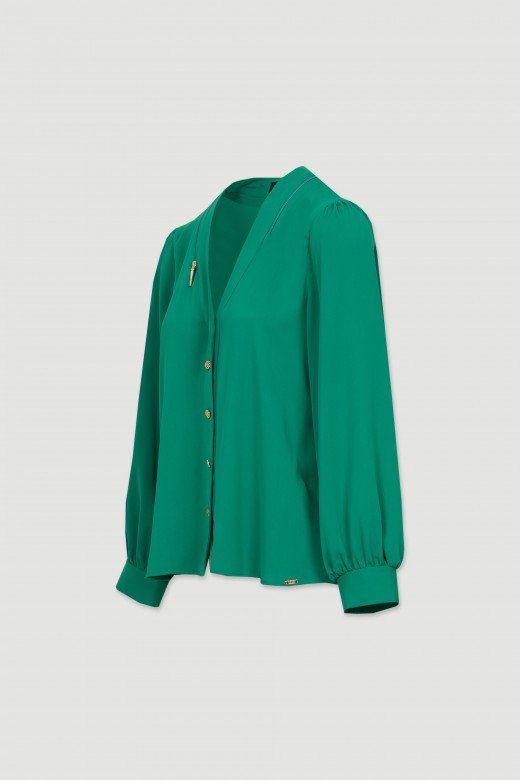 Chemise asymtrique avec col zipp