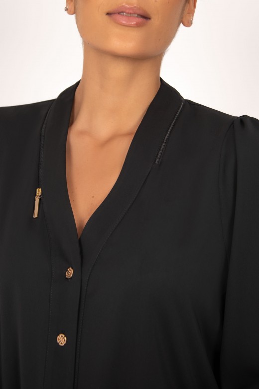 Chemise asymtrique avec col zipp