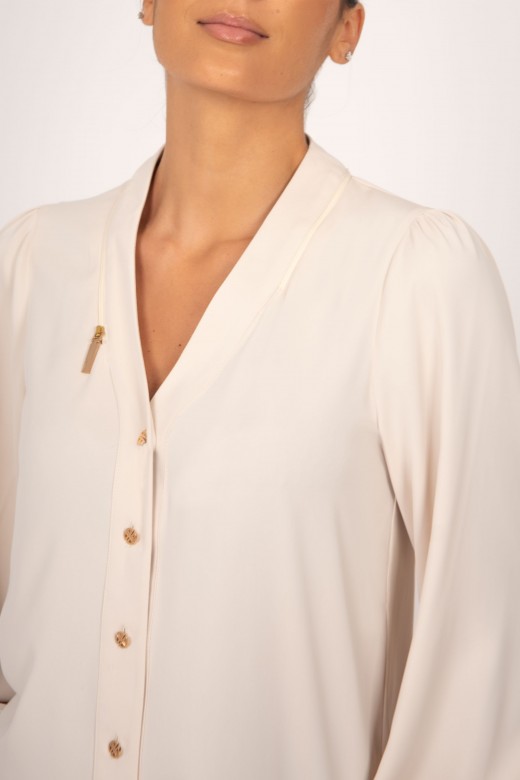 Asymmetrical button up shirt neckline with zipper Asymmetrical button up shirt neckline with zipper