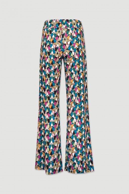 Pantalon large  motif gomtrique