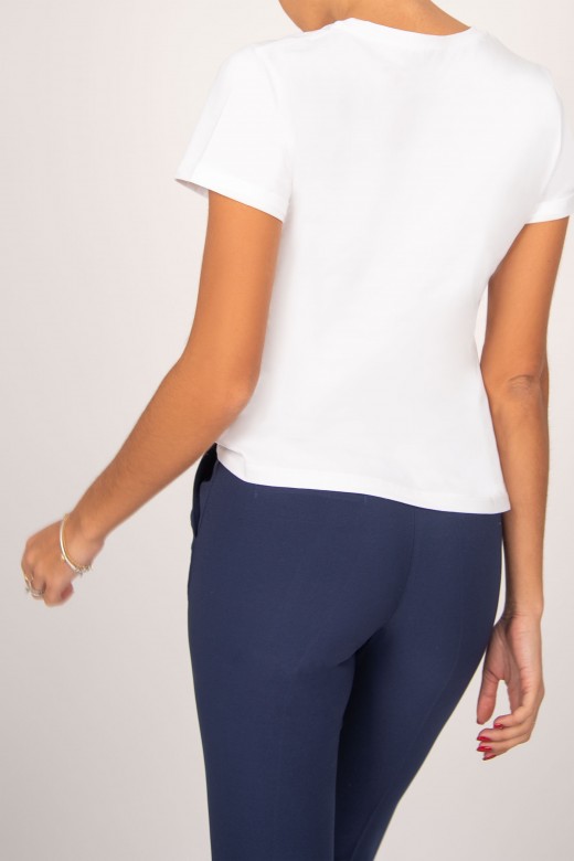 Tee-shirt en coton logo sequins coeur