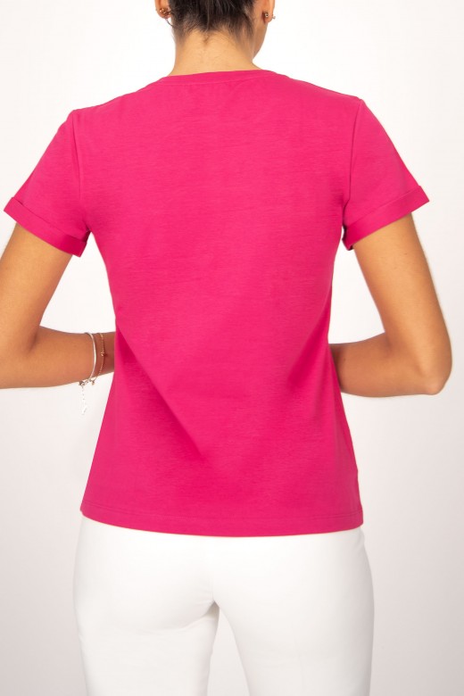Tee-shirt en coton logo sequins coeur