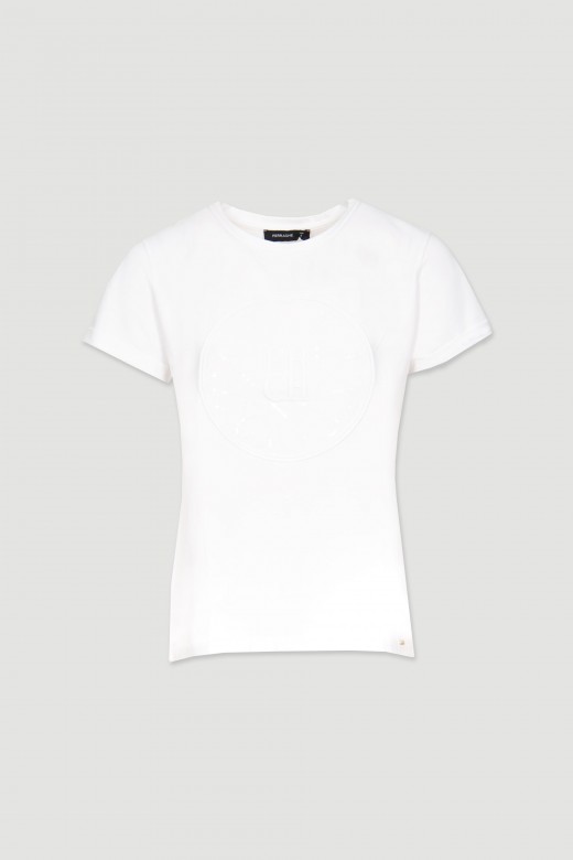 Cotton t-shirt logo sequins heart
