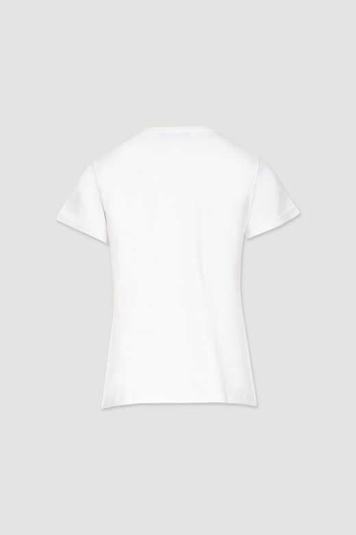 Tee-shirt en coton logo sequins coeur