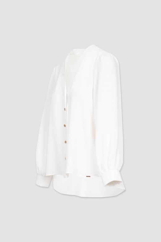 Chemise asymtrique col v