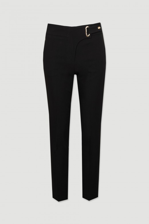 Classic pants with hoop and elastic waistband