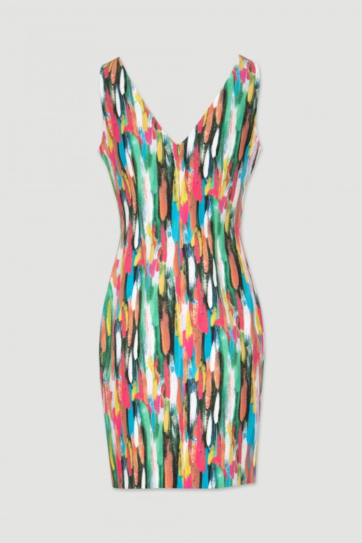 Abstract pattern short dress