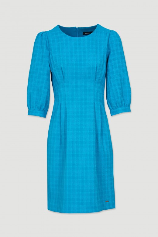 Textured dress with pleats