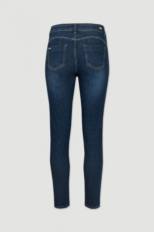 Skinny dark blue jeans