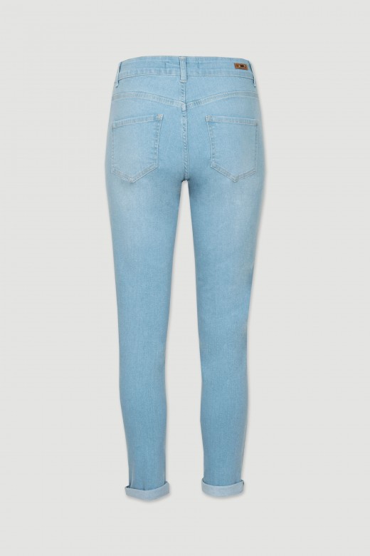 Skinny light blue jeans