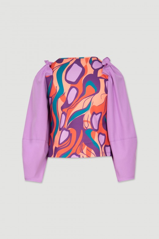 Camiseta combinada estampado abstracto