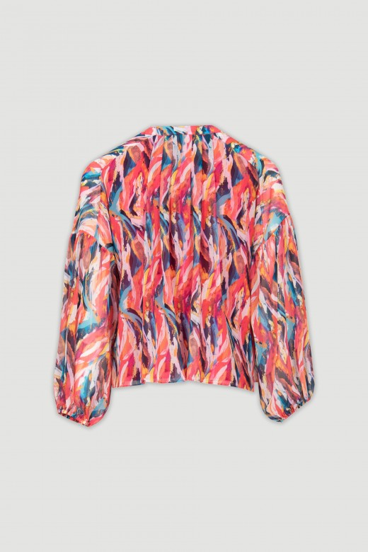 Blouse fluide motif abstrait