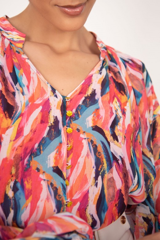 Abstract pattern flowy blouse