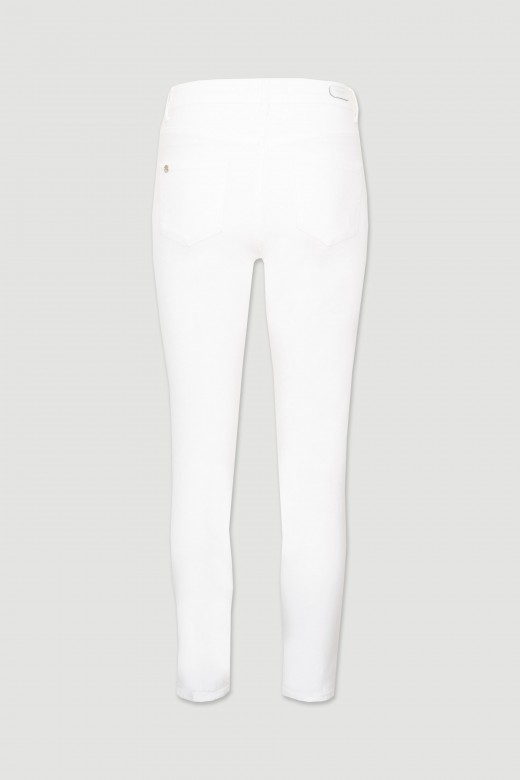 Perforated embroidered twill pants